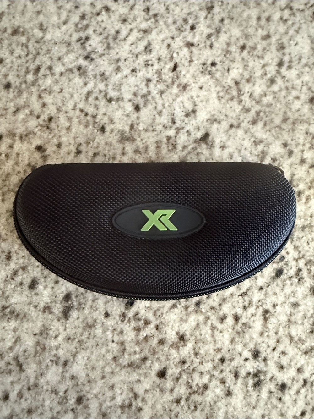 Black Semi-Hard Zip Sunglasses Case with Green XR Logo